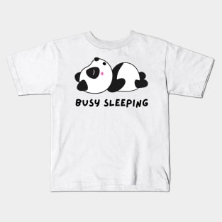 Funny panda meme busy sleeping Kids T-Shirt